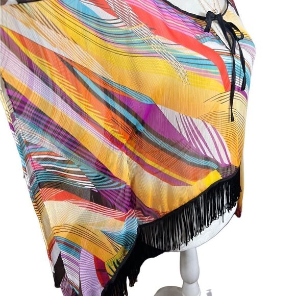 Do & Be multi color fringe sheer top size medium - Picture 3 of 13